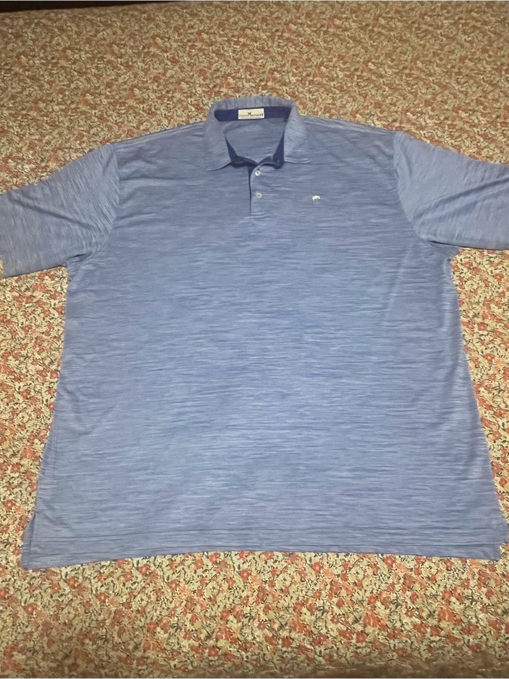 Cotton Brothers Men's 3XL DryWay Performance Blue Striped Polo